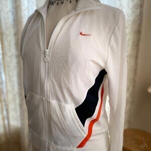 Nike White Full-Zip Athletic Woman's Jacket Large